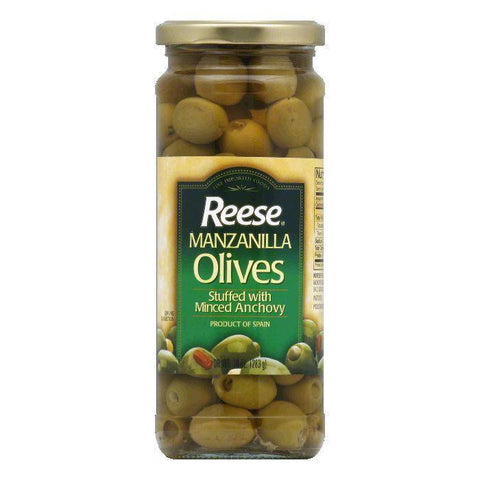 Reese Anchovy Stuffed/Thrown Olives, 10 OZ (Pack of 12)