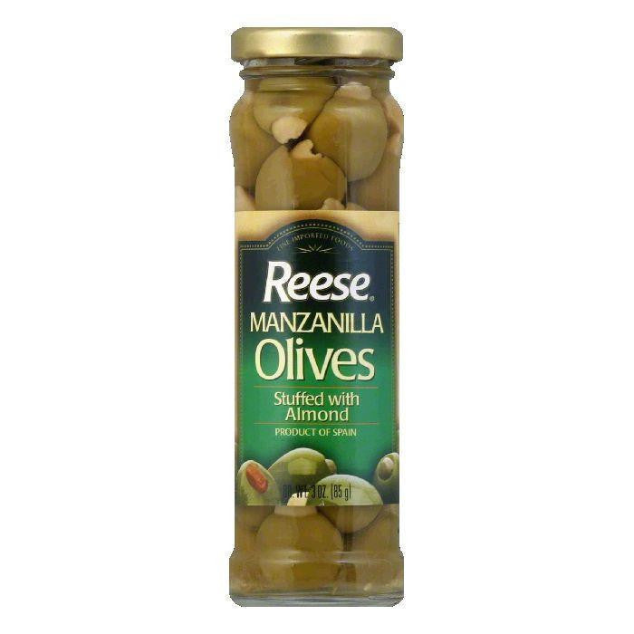 Reese Almond Stuffed/Placed Olives, 3 OZ (Pack of 12)
