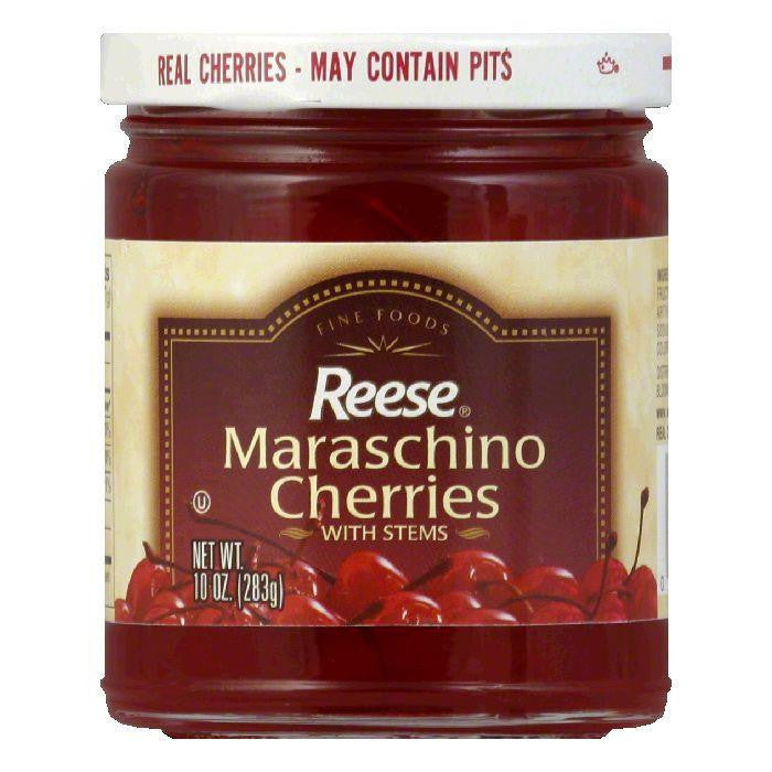 Reese Red Maraschino with Stem, 10 OZ (Pack of 12)