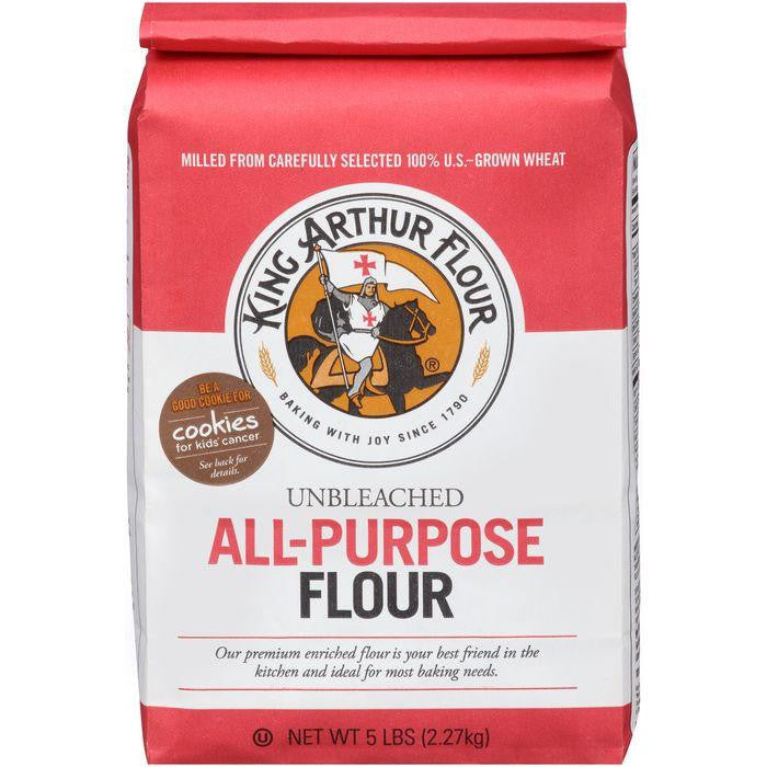 King Arthur Flour All-Purpose Unbleached Flour 5 lb. Bag (Pack of 8)