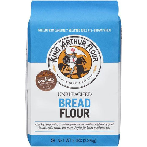 King Arthur Flour Bread Unbleached Flour 5 lb. Bag (Pack of 8)