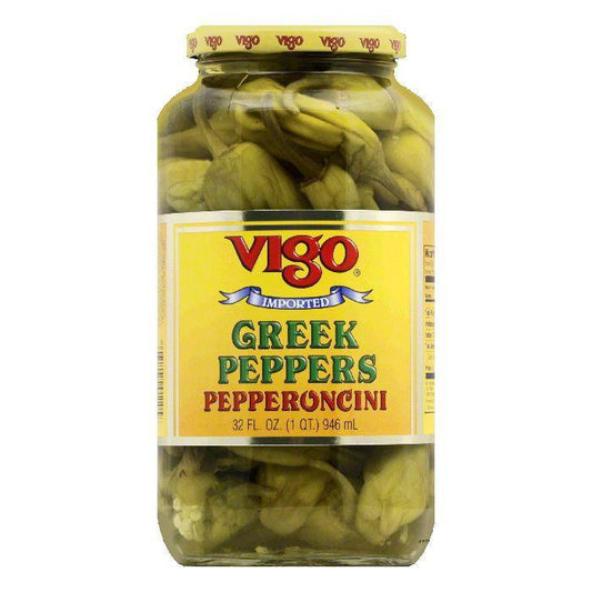 Vigo Peppers Greek, 32 OZ (Pack of 6)