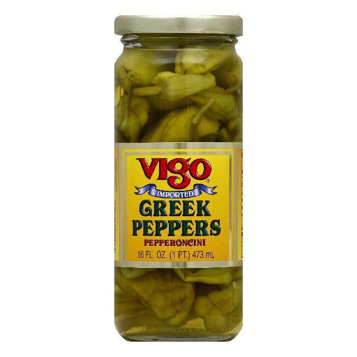 Vigo Peppers Greek, 16 OZ (Pack of 6)