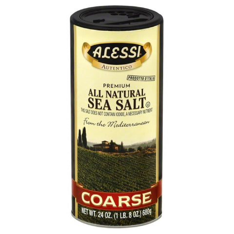 Alessi Coarse All Natural Sea Salt, 24 Oz (Pack of 6)