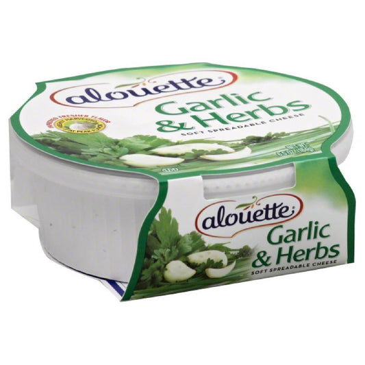 Alouette Garlic & Herbs Soft Spreadable Cheese, 6.5 Oz (Pack of 12)