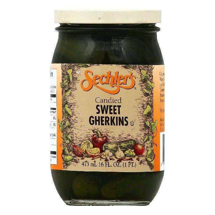 Sechlers Candied Sweet Gherkins, 16 OZ (Pack of 6)