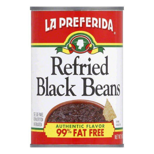 La Preferida Refried Black Beans Fat Free, 16 OZ (Pack of 12)