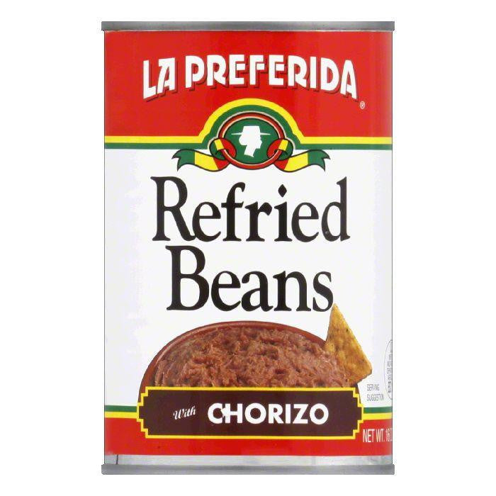 La Preferida Refried Beans Chorizo, 16 OZ (Pack of 12)