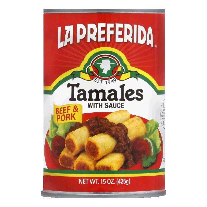 La Preferida Tamales Beef & Pork, 15 OZ (Pack of 12)