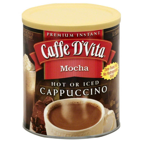 Caffe D Vita Mocha Hot or Iced Cappuccino, 16 Oz (Pack of 6)