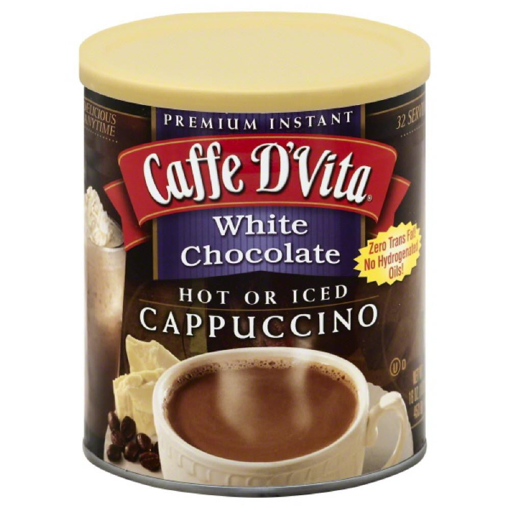 Caffe D Vita White Chocolate Hot or Iced Cappuccino, 1 Lb (Pack of 6)
