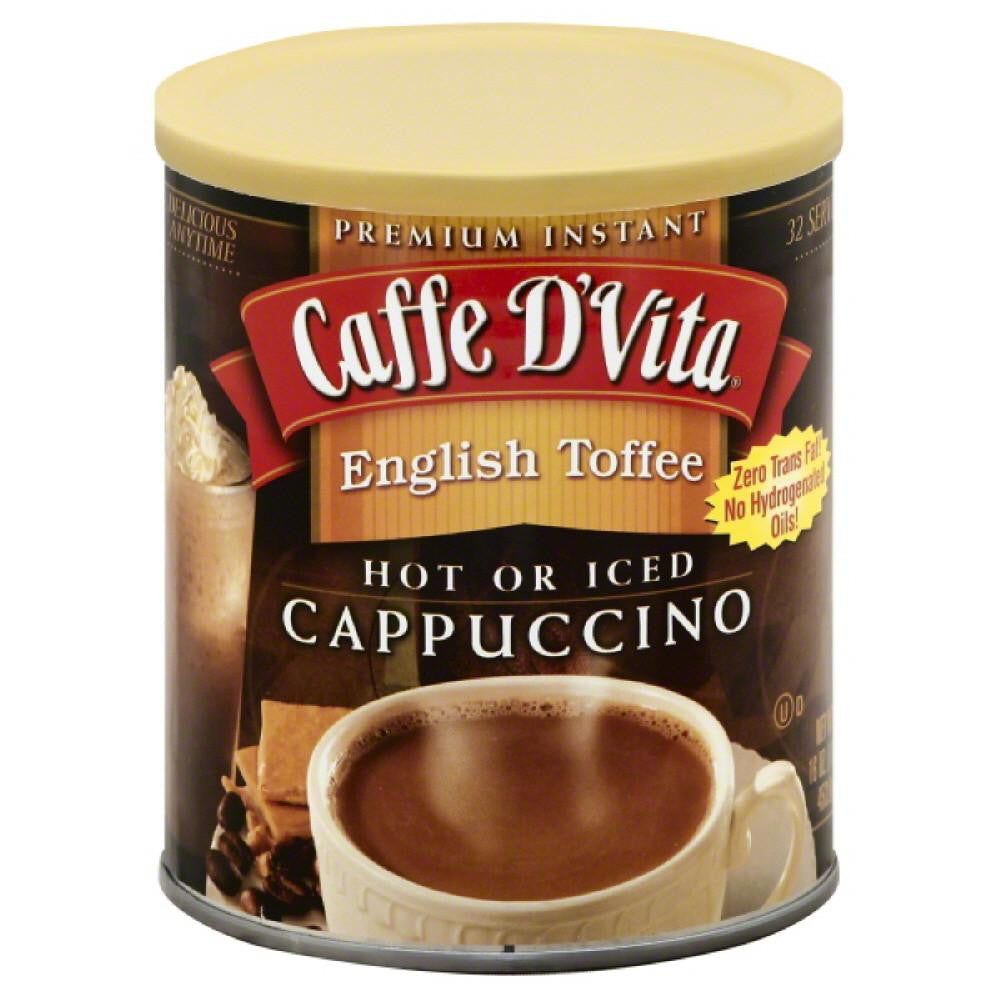 Caffe D Vita English Toffee Premium Instant Cappuccino, 16 Oz (Pack of 6)