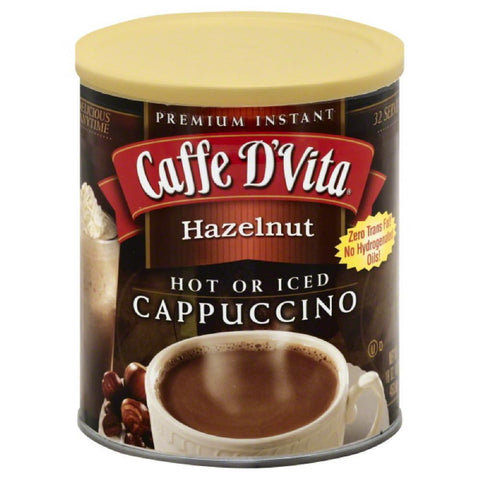 Caffe D Vita Hazelnut Premium Instant Cappuccino, 16 Oz (Pack of 6)