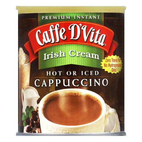 Caffe D Vita Irish Cream Cappuccino Mix 99.7% Caffeine Free, 1 LB (Pack of 6)