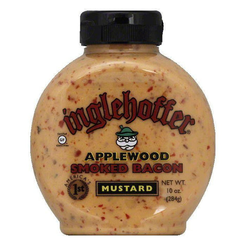 Inglehoffer Applewood Bacon Sqz Mustard, 10 OZ (Pack of 6)