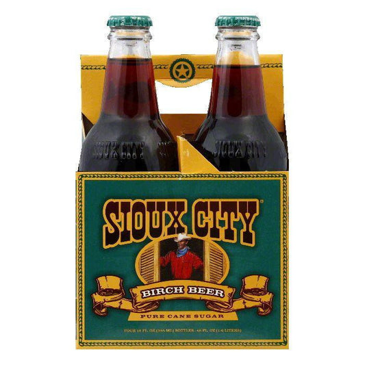 Sioux City Birch Beer Soda 4 pack, 48 FO (Pack of 6)
