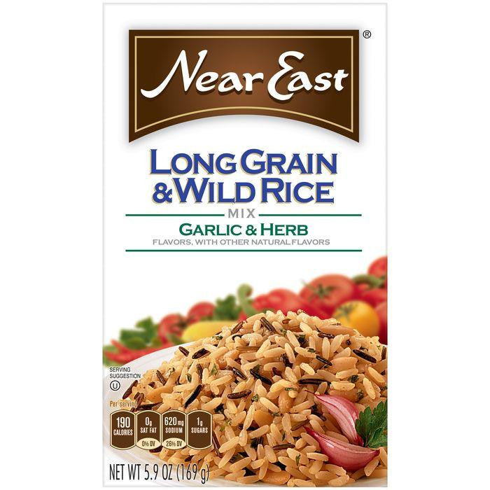 Near East Garlic & Herb Long Grain & Wild Rice Mix 5.9 Oz (Pack of 12)