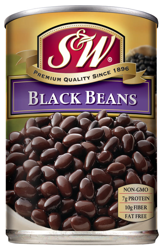 S&W Black Beans 15 Oz (Pack of 12)