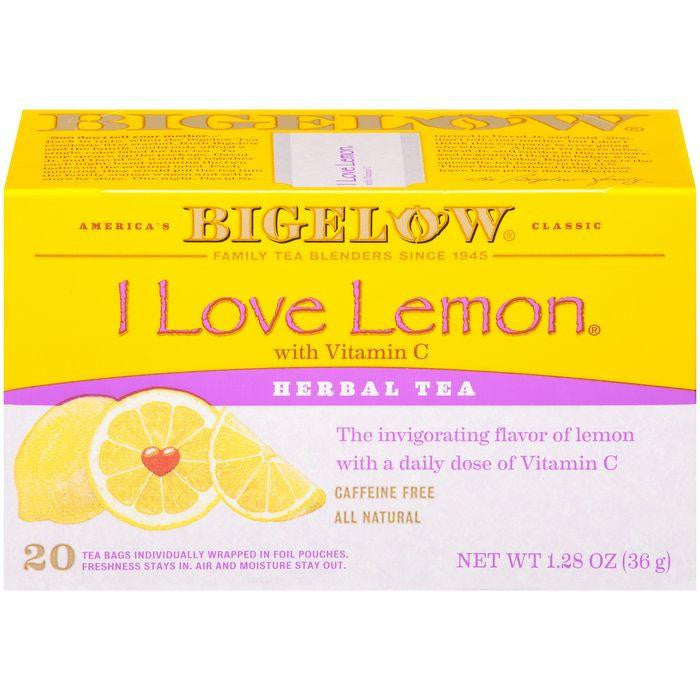 Bigelow I Love Lemon with Vitamin C Herbal Tea 1.28 Oz (Pack of 6)