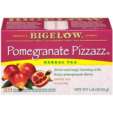 Bigelow Pomegranate Pizzazz Herbal Tea Bags 1.18 Oz (Pack of 6)