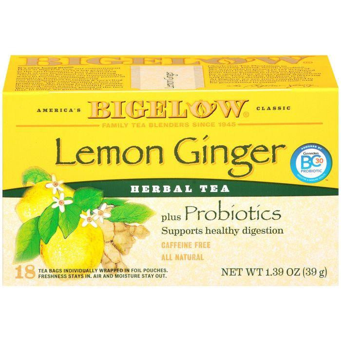Bigelow Herb Plus Lemon Ginger Herbal Tea Bags 1.39 Oz (Pack of 6)
