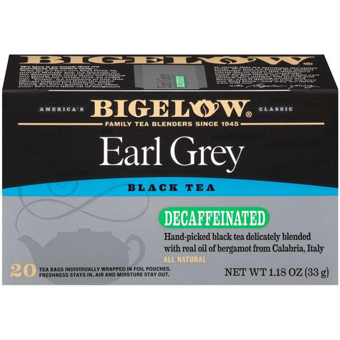 Bigelow Earl Grey Blend Decaffeinated Tea Bags 1.18 Oz (Pack of 6)