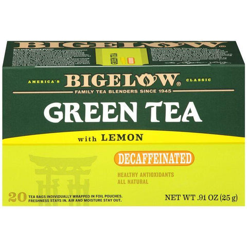 Bigelow Green Tea with Lemon Decaffeinated Tea Bags .91 Oz (Pack of 6)