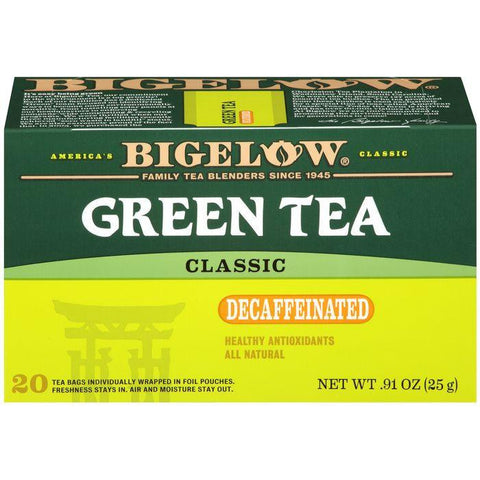 Bigelow Green Tea Classic Decaffeinated Tea Bags .91 Oz (Pack of 6)