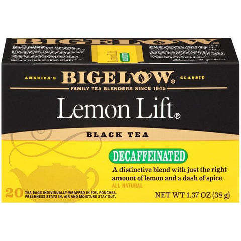 Bigelow Lemon Lift Black Blend Decaffeinated Tea Bags 1.37 Oz (Pack of 6)