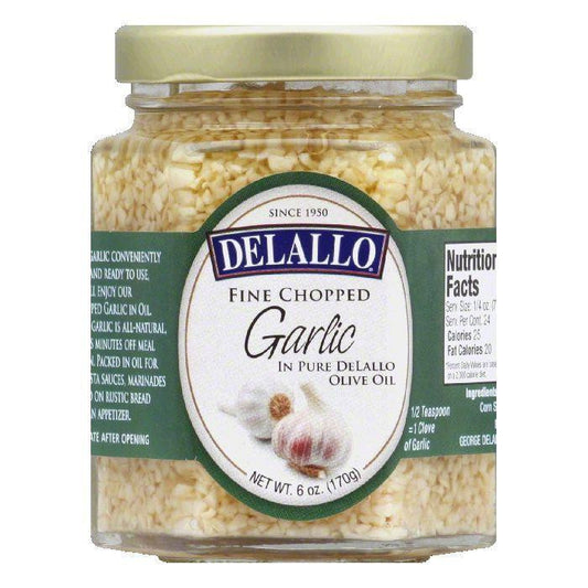 DeLallo Chopped in Olive Oil Garlic, 6 OZ (Pack of 12)