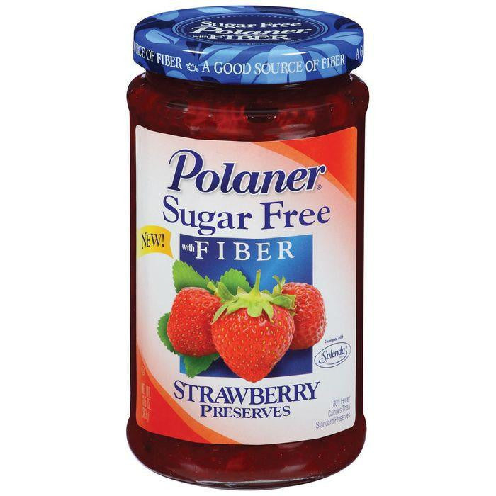 Polaner Strawberry Sugar Free W/Fiber Preserves 13.5 Oz (Pack of 12)