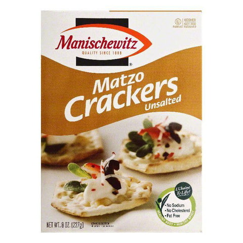 Manischewitz Unsalted Matzo Crackers, 8 OZ (Pack of 6)