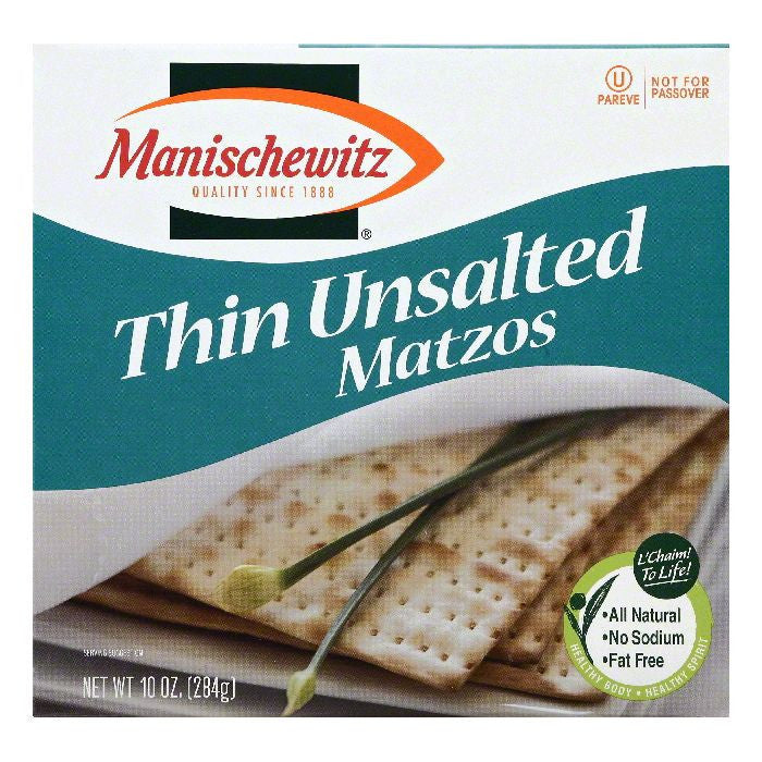 Manischewitz Unsalted Thin Matzos, 10 OZ (Pack of 12)