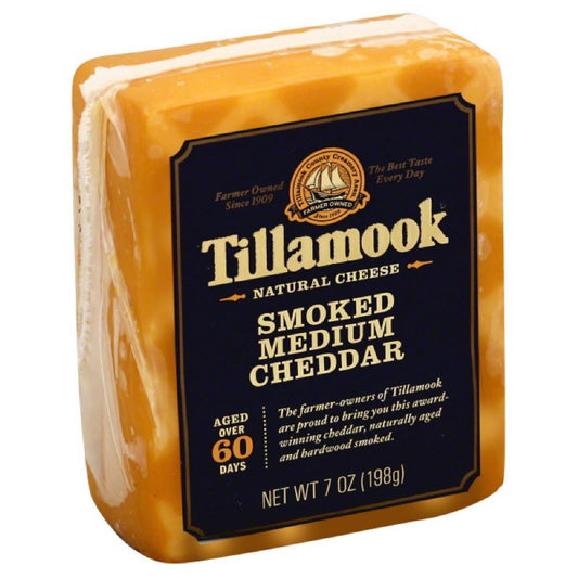 Tillamook Smoked Medium Cheddar Natural Cheese, 7 Oz (Pack of 12)