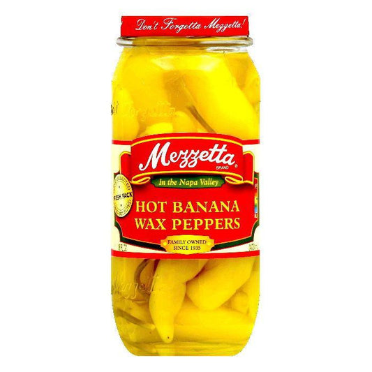 Mezzetta Peppers Hot Banana Wax, 16 OZ (Pack of 6)