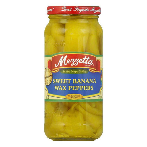 Mezzetta Sweet Banana Wax Pepper, 16 OZ (Pack of 6)