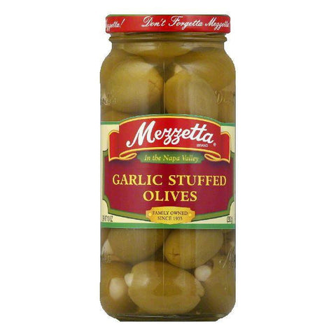 Mezzetta Garlic Stuffed Olives, 10 OZ (Pack of 6)