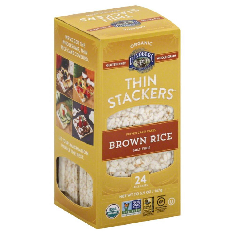 Lundberg Salt-Free Brown Rice Thin Stackers Rice Cakes, 5.9 Oz (Pack of 6)