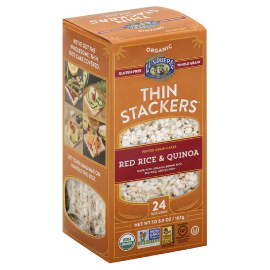 Lundberg Red Rice & Quinoa Thin Stackers Rice Cakes, 5.9 Oz (Pack of 6)