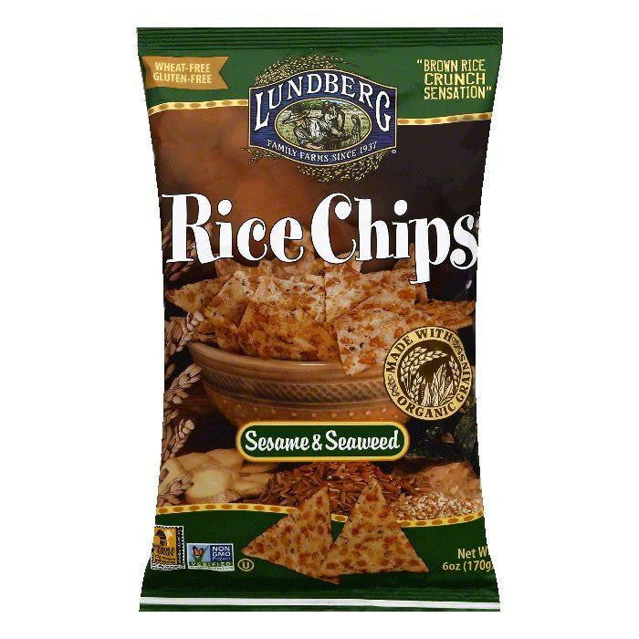 Lundberg Gluten Free Rice Chips Sesame Seaweed, 6 OZ (Pack of 12)
