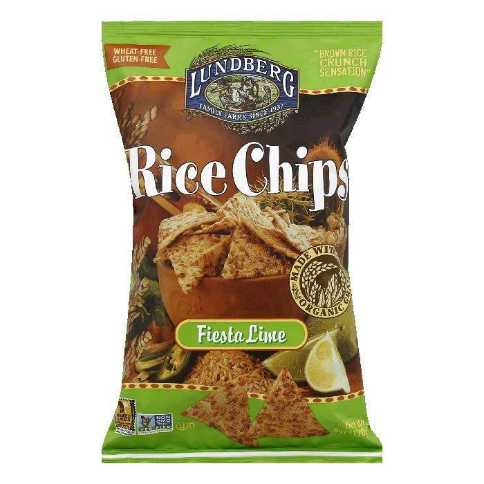Lundberg Gluten Free Rice Chips Fiesta Lime, 6 OZ (Pack of 12)