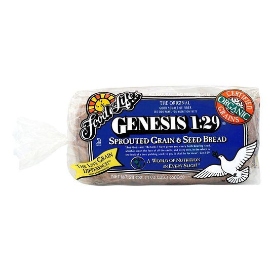 Food For Life Organic Genesis 1:29 Sprouted Whole Grain Bread, 24 Oz (Pack of 6)