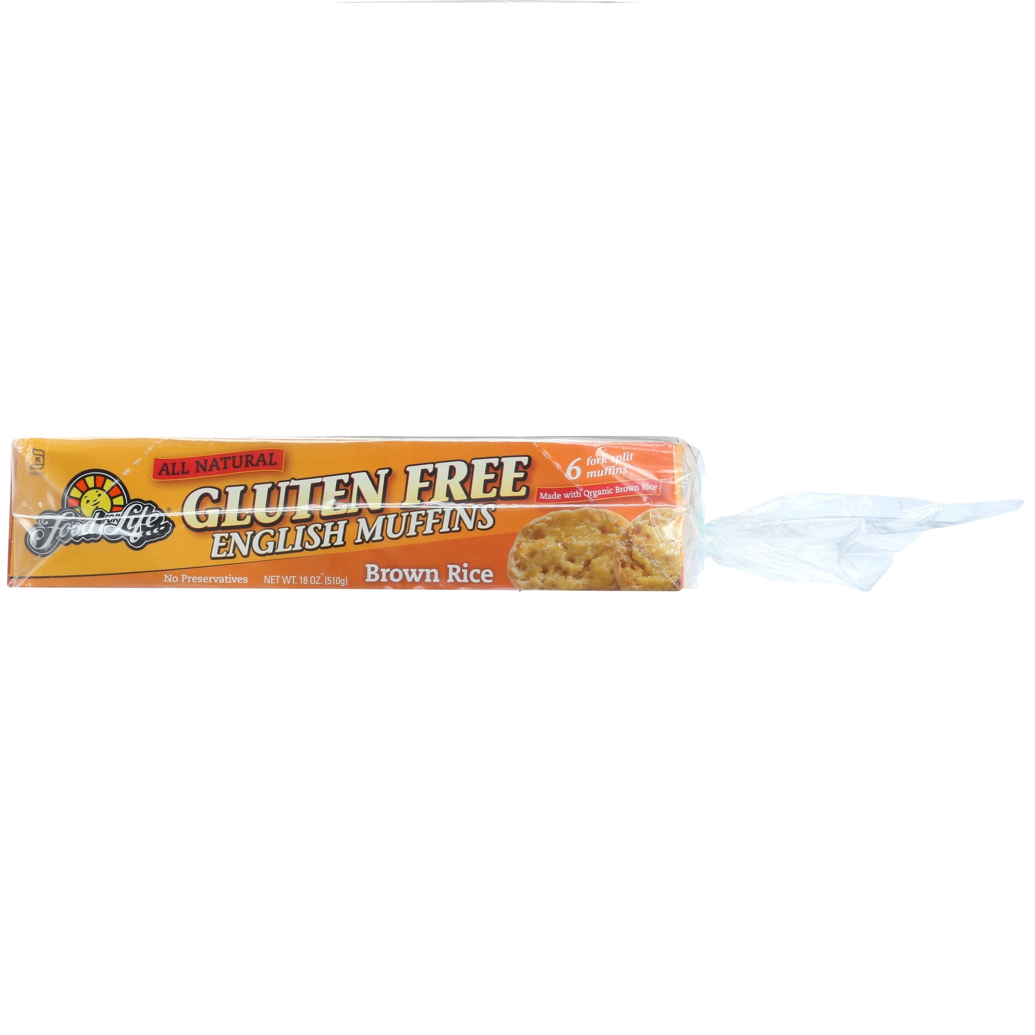 Food For Life Gluten Free Brown Rice English Muffins, 18 Oz (Pack of 6)