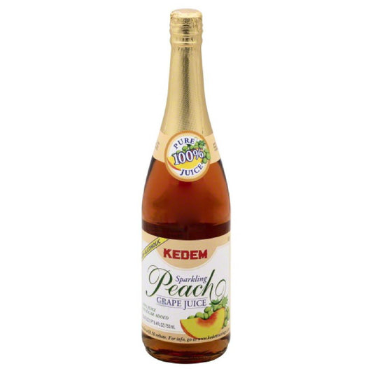 Kedem Peach Grape Juice Sparkling 100% Juice, 25.4 Fo (Pack of 12)