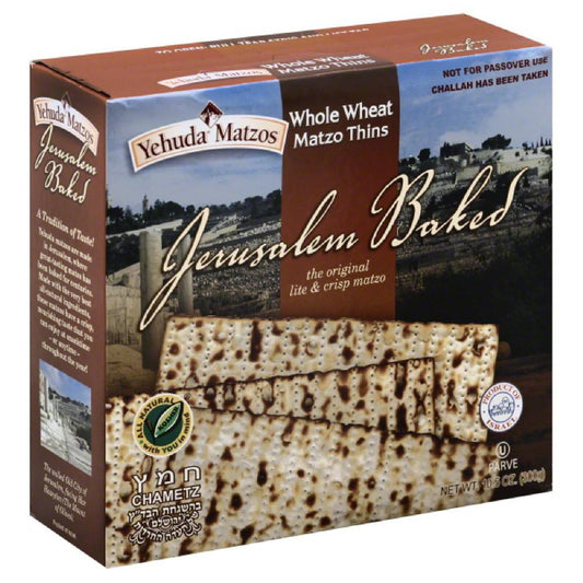 Yehuda Matzos Matzo Thins Whole Wheat, 10.5 Oz (Pack of 6)