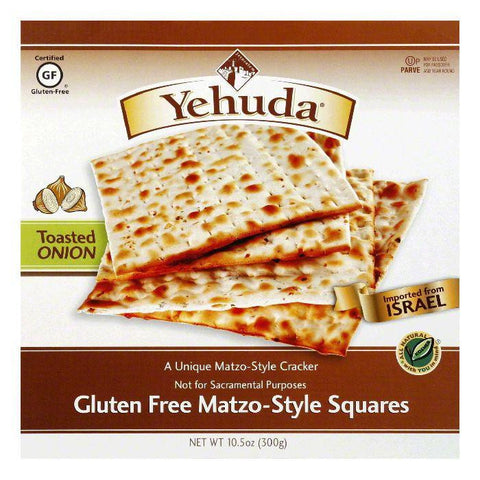 Yehuda Toasted Onion Matzo-Style Squares Crackers, 10.5 Oz (Pack of 12)