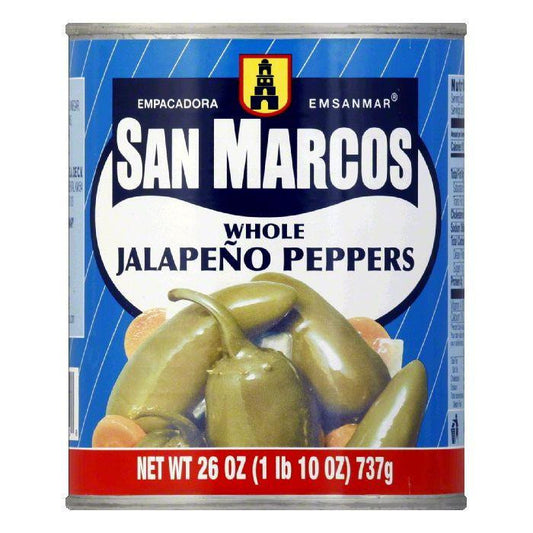San Marcos Whole Jalapeno Tin, 26 OZ (Pack of 12)