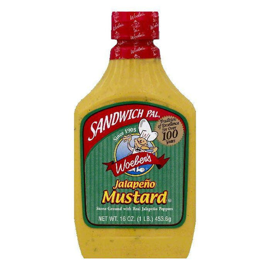 Woebers Jalapeno Mustard, 16 OZ (Pack of 6)