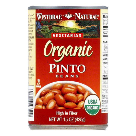 Westbrae Beans Pinto Fat Free Organic, 15 OZ (Pack of 12)