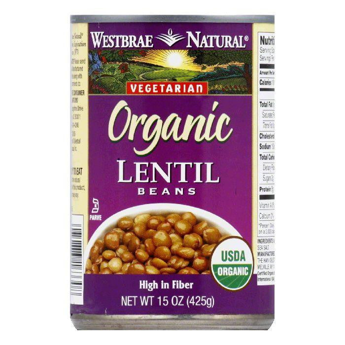 Westbrae Beans Lentils Fat Free Organic, 15 OZ (Pack of 6)